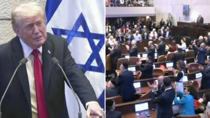 Trump İsrail parlamentosunda protesto edildi